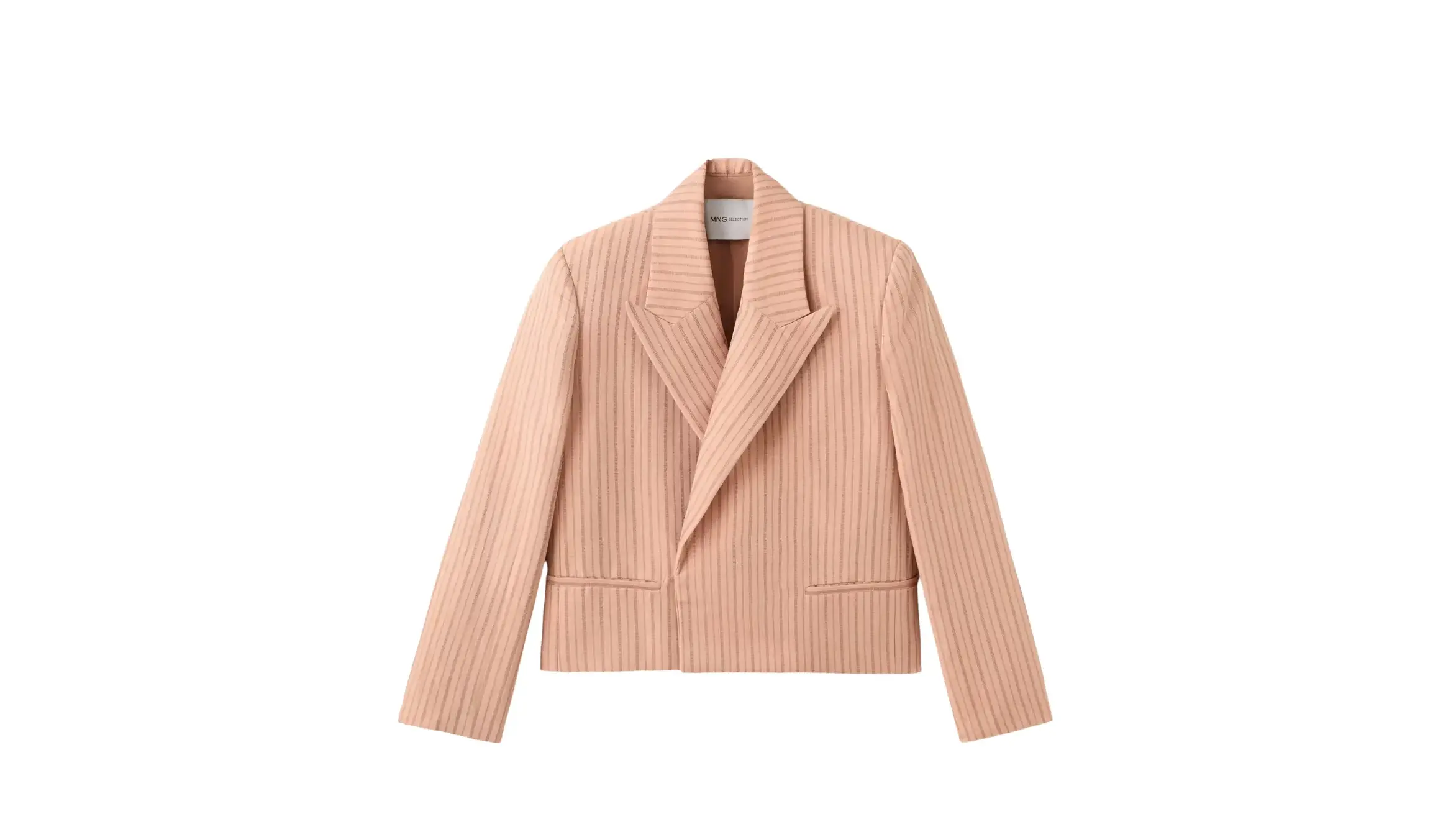 Mango çizgili crop blazer