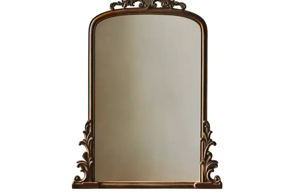 Zara Home altın rengi ahşap duvar aynası