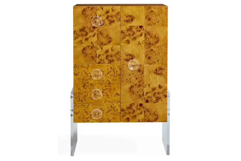 Jonathan Adler bond ahşap servis arabası