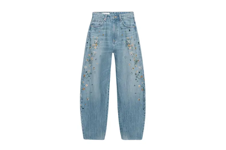 Zara işlemeli barrel jean