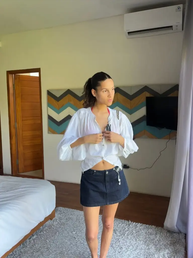 Denim etek kombinleri