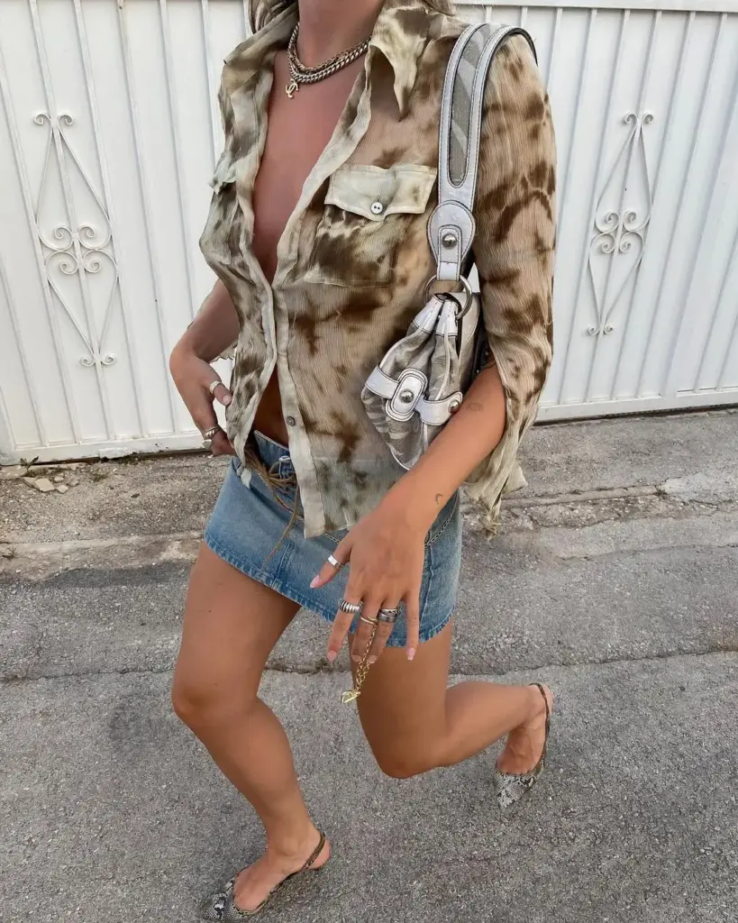 mini denim etek