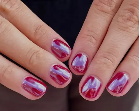 Frosted Berry manikür: Soğuk havalara ışıltılı bir dokunuş