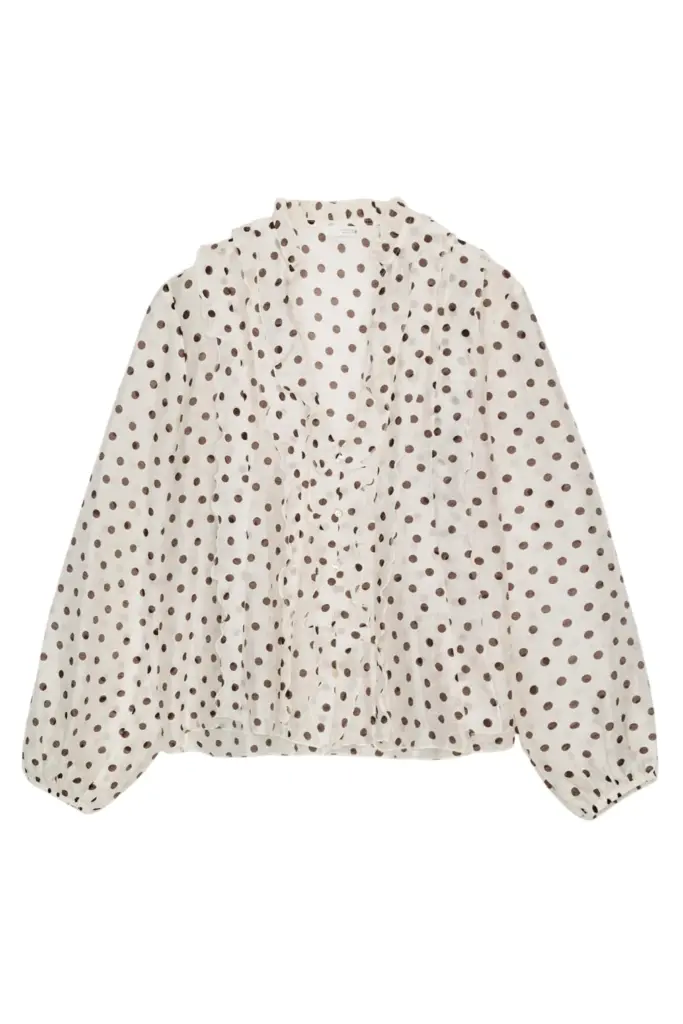 ZARA Puantiye Desenli Bluz