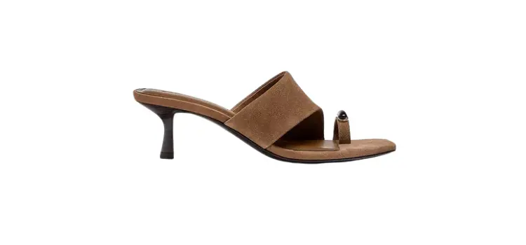 Stradivarius süet topuklu sandalet