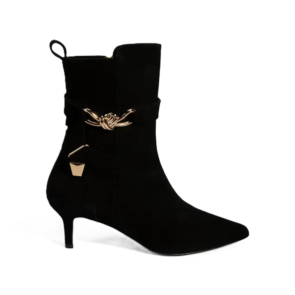 Sivri Burunlu İnce Topuklu Süet Çizme