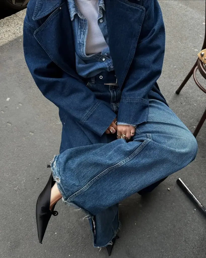 koyu renkli denim, oversize çantalar