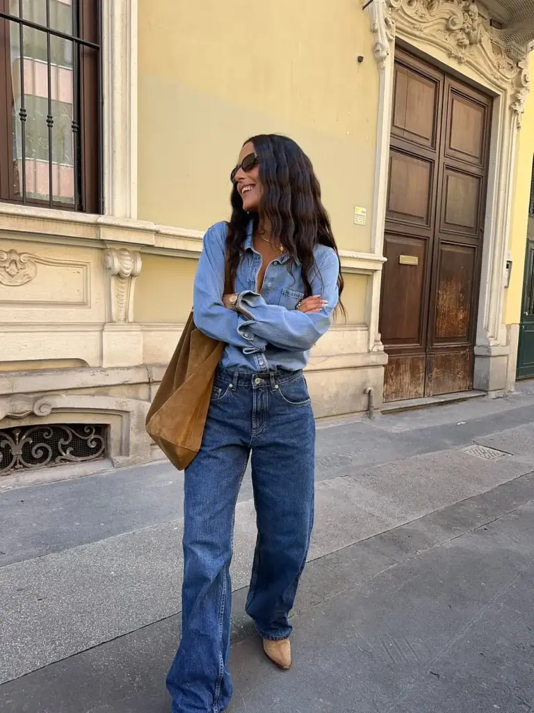 Denim on denim'in zamansız şıklığı