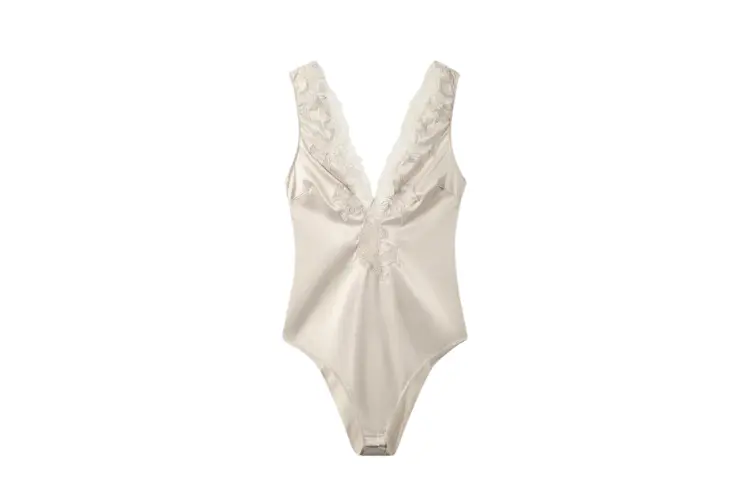 Zara saten dantelli bluz