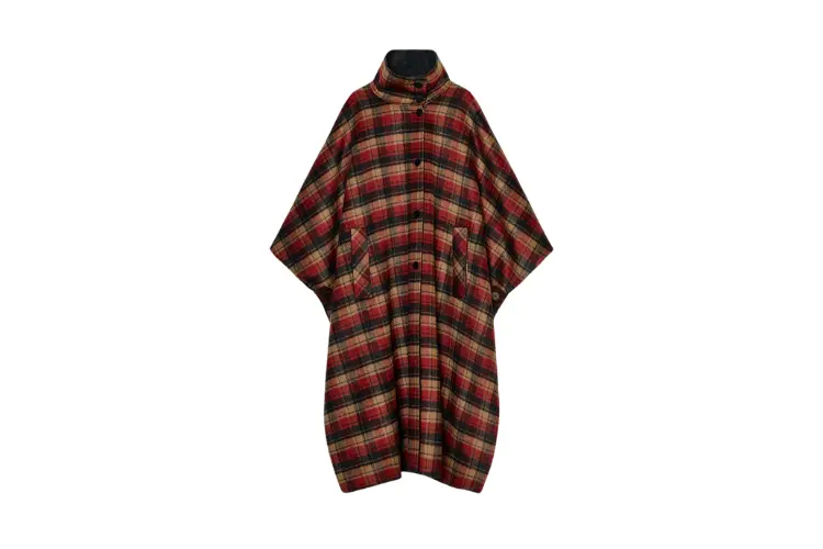 ZARA Ekoseli Uzun Pelerin
