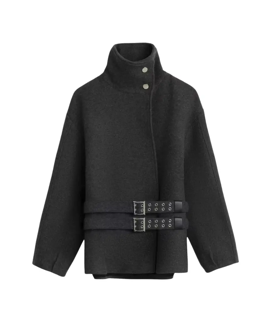 TWIST Çift Kemerli Yünlü Kaban